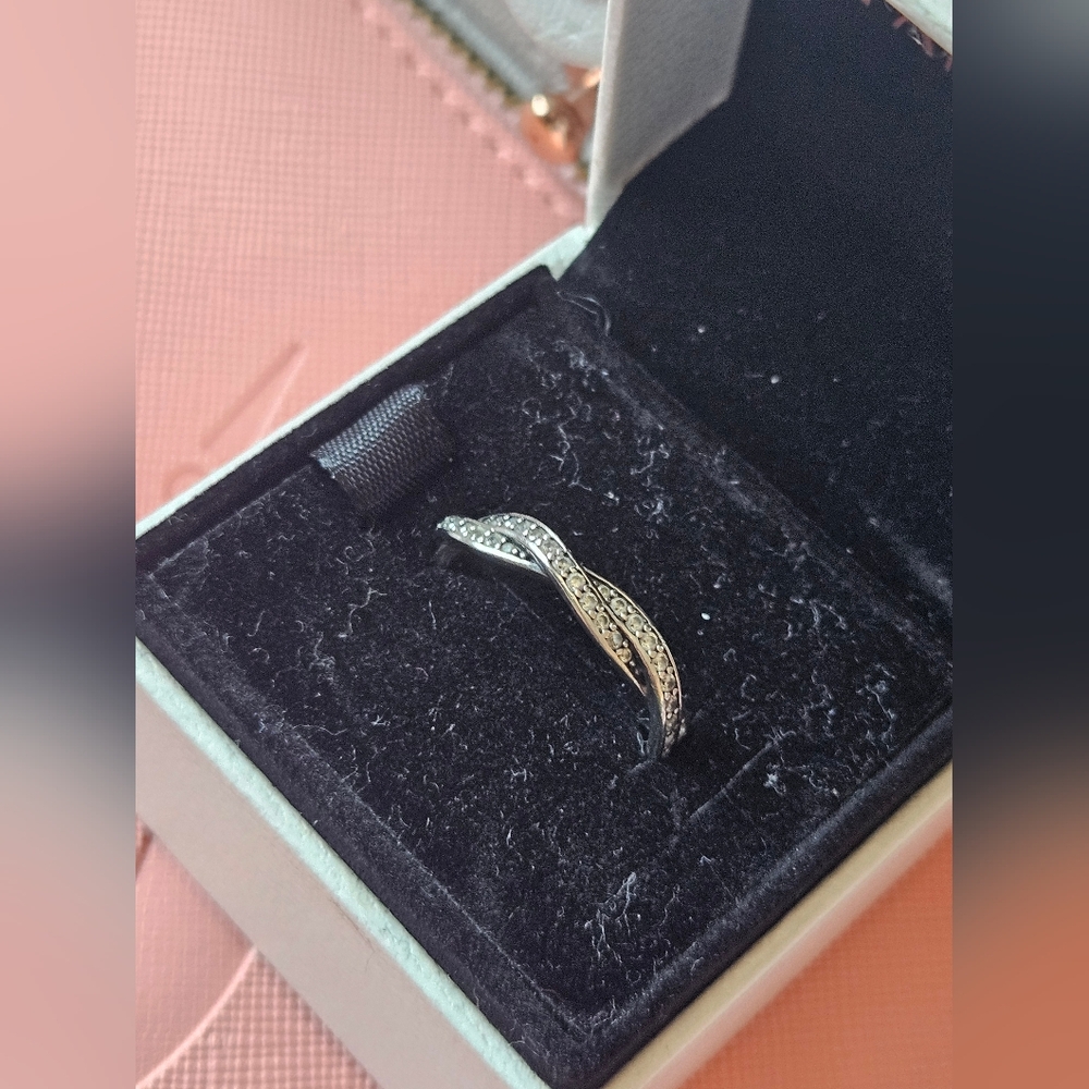 Pandora Sparkling Twisted Lines Sterling Silver R… - image 3
